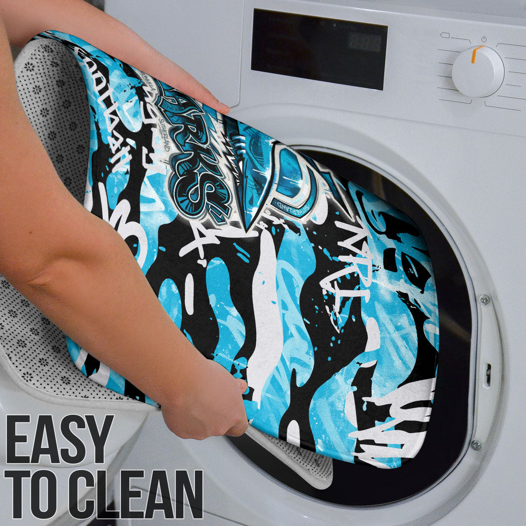 Cronulla-Sutherland Sharks Rugby Bathroom Set Graffiti Typography Urban Camo Abstract Street Style