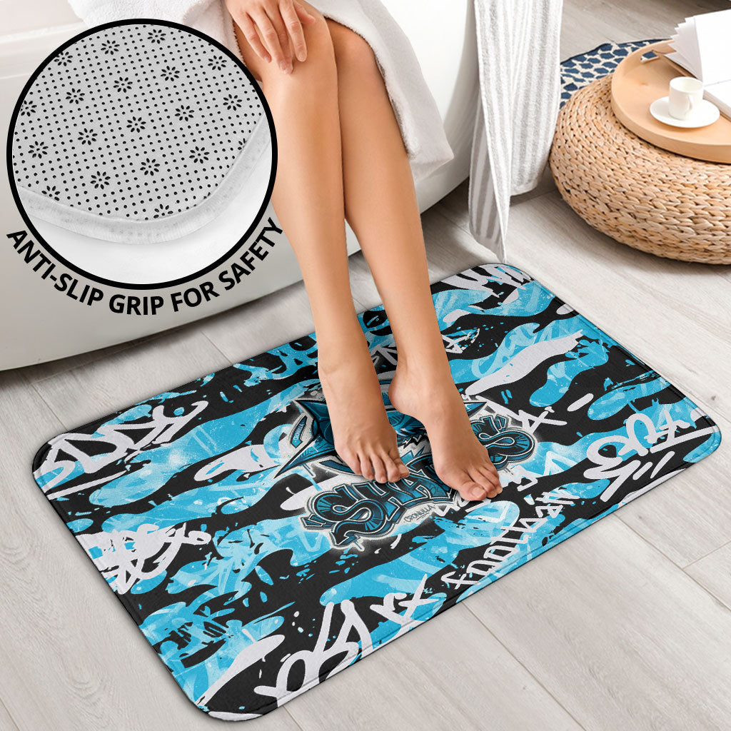 Cronulla-Sutherland Sharks Rugby Bathroom Set Graffiti Typography Urban Camo Abstract Street Style