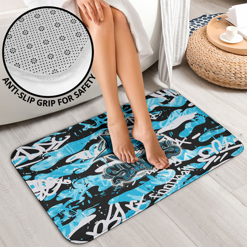 Cronulla-Sutherland Sharks Rugby Bathroom Set Graffiti Typography Urban Camo Abstract Street Style
