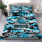 Cronulla-Sutherland Sharks Rugby Bedding Set Graffiti Typography Urban Camo Abstract Street Style