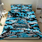 Cronulla-Sutherland Sharks Rugby Bedding Set Graffiti Typography Urban Camo Abstract Street Style