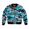 Cronulla-Sutherland Sharks Rugby Bomber Jacket Graffiti Typography Urban Camo Abstract Street Style