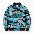 Cronulla-Sutherland Sharks Rugby Bomber Puffer Jacket Graffiti Typography Urban Camo Abstract Street Style