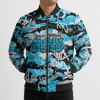 Cronulla-Sutherland Sharks Rugby Bomber Puffer Jacket Graffiti Typography Urban Camo Abstract Street Style