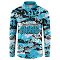 Cronulla-Sutherland Sharks Rugby Button Sweatshirt Graffiti Typography Urban Camo Abstract Street Style