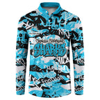 Cronulla-Sutherland Sharks Rugby Button Sweatshirt Graffiti Typography Urban Camo Abstract Street Style