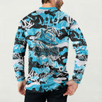 Cronulla-Sutherland Sharks Rugby Button Sweatshirt Graffiti Typography Urban Camo Abstract Street Style