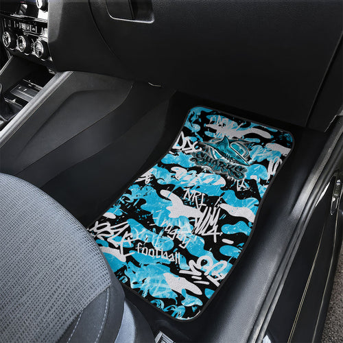Cronulla-Sutherland Sharks Rugby Car Mats Graffiti Typography Urban Camo Abstract Street Style