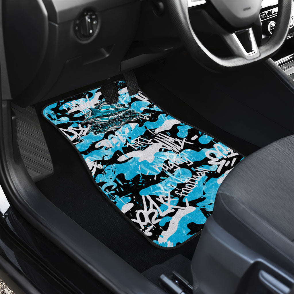 Cronulla-Sutherland Sharks Rugby Car Mats Graffiti Typography Urban Camo Abstract Street Style