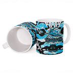 Cronulla-Sutherland Sharks Rugby Ceramic Mug Graffiti Typography Urban Camo Abstract Street Style