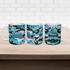Cronulla-Sutherland Sharks Rugby Ceramic Mug Graffiti Typography Urban Camo Abstract Street Style