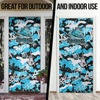 Cronulla-Sutherland Sharks Rugby Door Cover Graffiti Typography Urban Camo Abstract Street Style