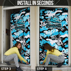 Cronulla-Sutherland Sharks Rugby Door Cover Graffiti Typography Urban Camo Abstract Street Style