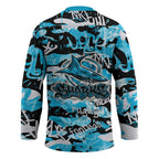 Cronulla-Sutherland Sharks Rugby Hockey Jersey Graffiti Typography Urban Camo Abstract Street Style