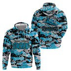 Cronulla-Sutherland Sharks Rugby Hoodie Graffiti Typography Urban Camo Abstract Street Style