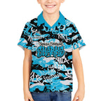 Cronulla-Sutherland Sharks Rugby Kid Hawaiian Shirt Graffiti Typography Urban Camo Abstract Street Style