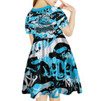 Cronulla-Sutherland Sharks Rugby Kid Short Sleeve Dress Graffiti Typography Urban Camo Abstract Street Style