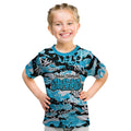 Cronulla-Sutherland Sharks Rugby Kid T Shirt Graffiti Typography Urban Camo Abstract Street Style