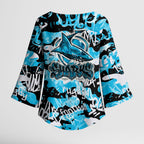 Cronulla-Sutherland Sharks Rugby Kimono Sleeve Blouse Graffiti Typography Urban Camo Abstract Street Style