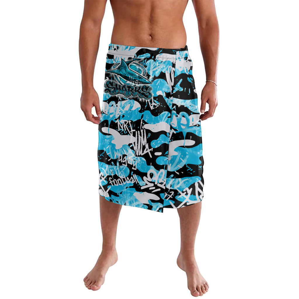 Cronulla-Sutherland Sharks Rugby Lavalava Graffiti Typography Urban Camo Abstract Street Style