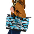 Cronulla-Sutherland Sharks Rugby Leather Tote Bag Graffiti Typography Urban Camo Abstract Street Style