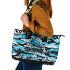 Cronulla-Sutherland Sharks Rugby Leather Tote Bag Graffiti Typography Urban Camo Abstract Street Style