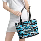 Cronulla-Sutherland Sharks Rugby Leather Tote Bag Graffiti Typography Urban Camo Abstract Street Style