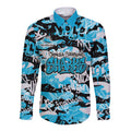 Cronulla-Sutherland Sharks Rugby Long Sleeve Button Shirt Graffiti Typography Urban Camo Abstract Street Style