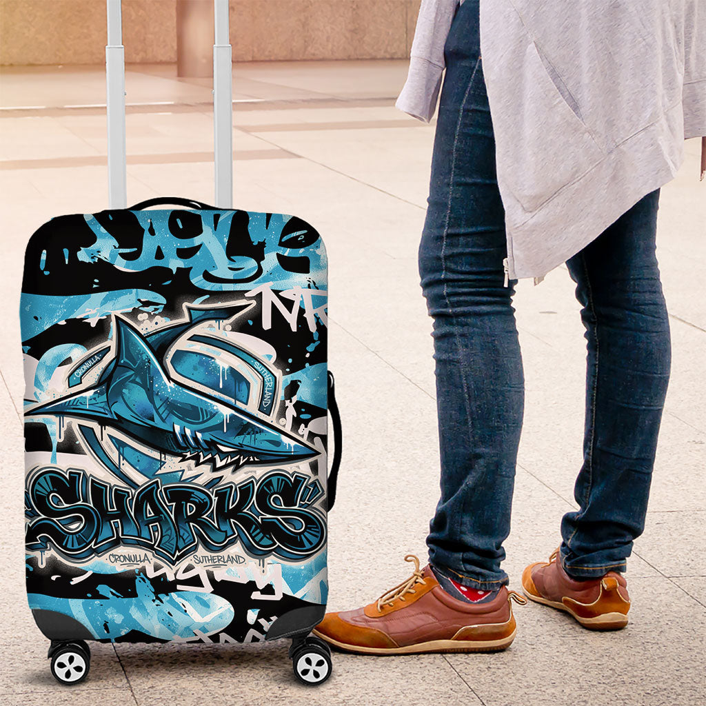 Cronulla-Sutherland Sharks Rugby Luggage Cover Graffiti Typography Urban Camo Abstract Street Style