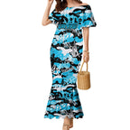 Cronulla-Sutherland Sharks Rugby Mermaid Dress Graffiti Typography Urban Camo Abstract Street Style