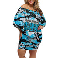 Cronulla-Sutherland Sharks Rugby Off Shoulder Short Dress Graffiti Typography Urban Camo Abstract Street Style