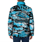 Cronulla-Sutherland Sharks Rugby Padded Jacket Graffiti Typography Urban Camo Abstract Street Style