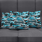Cronulla-Sutherland Sharks Rugby Pillow Cover Graffiti Typography Urban Camo Abstract Street Style