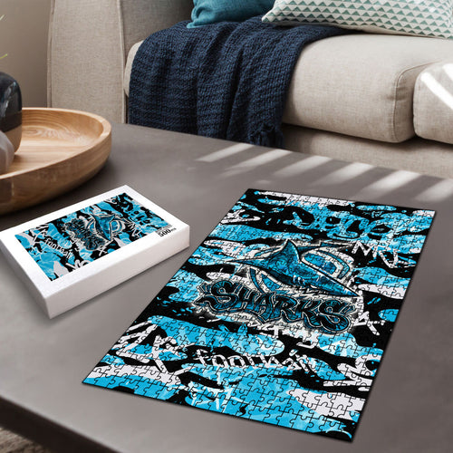 Cronulla-Sutherland Sharks Rugby Puzzle Graffiti Typography Urban Camo Abstract Street Style