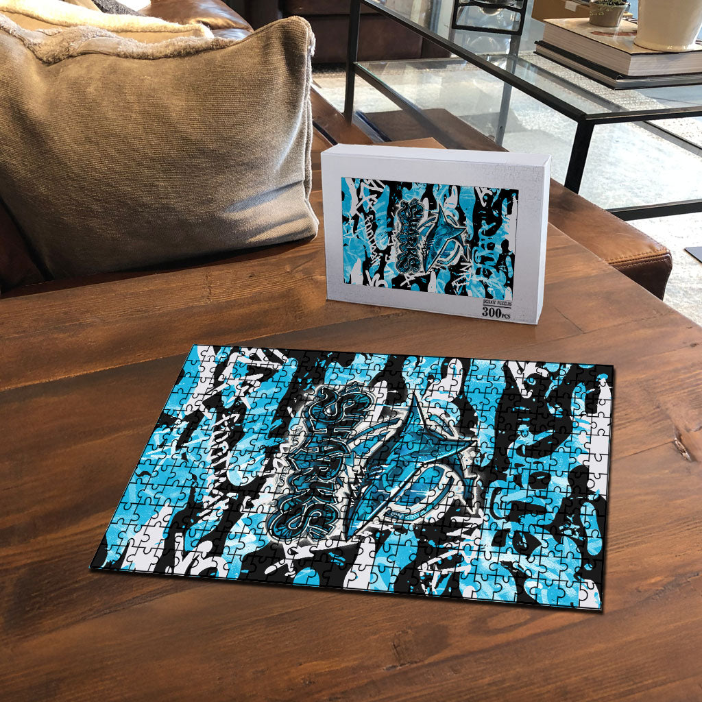 Cronulla-Sutherland Sharks Rugby Puzzle Graffiti Typography Urban Camo Abstract Street Style