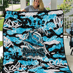 Cronulla-Sutherland Sharks Rugby Quilt Graffiti Typography Urban Camo Abstract Street Style