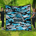 Cronulla-Sutherland Sharks Rugby Quilt Graffiti Typography Urban Camo Abstract Street Style