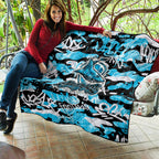 Cronulla-Sutherland Sharks Rugby Quilt Graffiti Typography Urban Camo Abstract Street Style