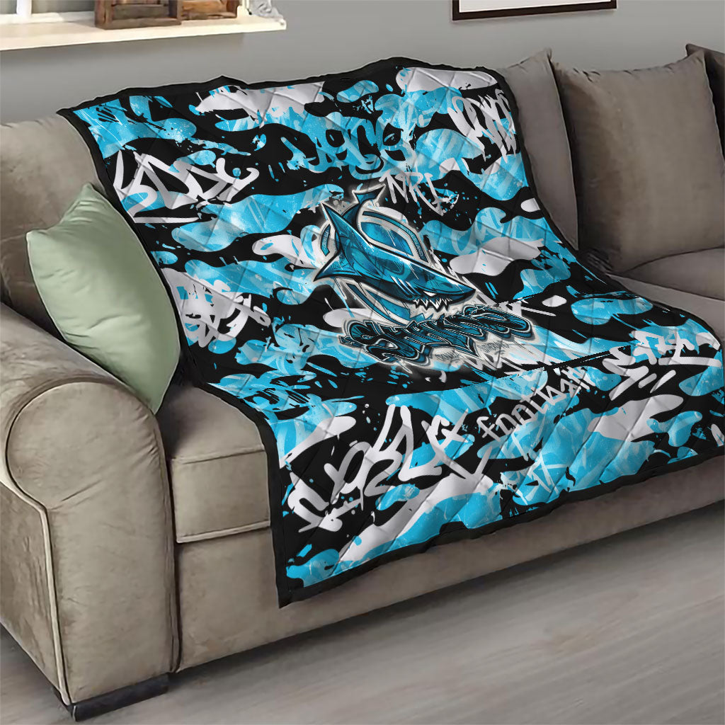 Cronulla-Sutherland Sharks Rugby Quilt Graffiti Typography Urban Camo Abstract Street Style