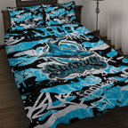 Cronulla-Sutherland Sharks Rugby Quilt Bed Set Graffiti Typography Urban Camo Abstract Street Style