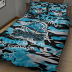 Cronulla-Sutherland Sharks Rugby Quilt Bed Set Graffiti Typography Urban Camo Abstract Street Style