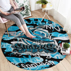 Cronulla-Sutherland Sharks Rugby Round Carpet Graffiti Typography Urban Camo Abstract Street Style