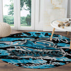 Cronulla-Sutherland Sharks Rugby Round Carpet Graffiti Typography Urban Camo Abstract Street Style