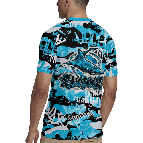 Cronulla-Sutherland Sharks Rugby Rugby Jersey Graffiti Typography Urban Camo Abstract Street Style
