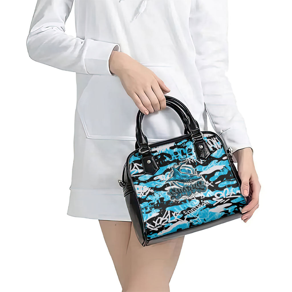 Cronulla-Sutherland Sharks Rugby Shoulder Handbag Graffiti Typography Urban Camo Abstract Street Style