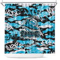 Cronulla-Sutherland Sharks Rugby Shower Curtain Graffiti Typography Urban Camo Abstract Street Style