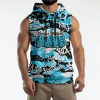 Cronulla-Sutherland Sharks Rugby Sleeveless Hoodie Graffiti Typography Urban Camo Abstract Street Style