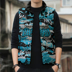 Cronulla-Sutherland Sharks Rugby Sleeveless Puffer Jacket Graffiti Typography Urban Camo Abstract Street Style