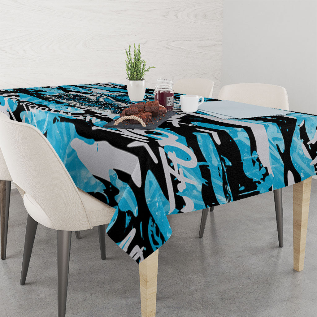 Cronulla-Sutherland Sharks Rugby Tablecloth Graffiti Typography Urban Camo Abstract Street Style