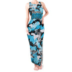 Cronulla-Sutherland Sharks Rugby Tank Maxi Dress Graffiti Typography Urban Camo Abstract Street Style